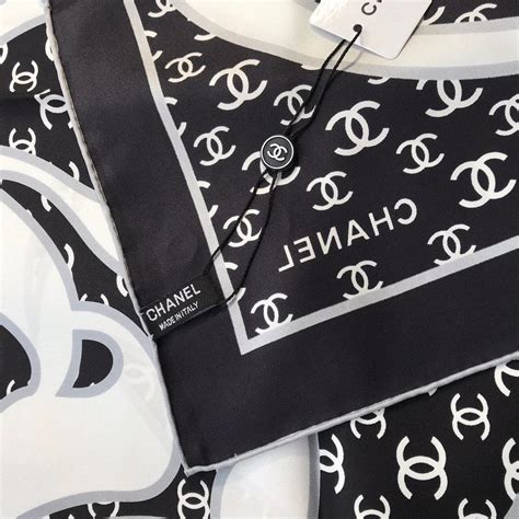 chanel black square scarf|authentic Chanel scarf.